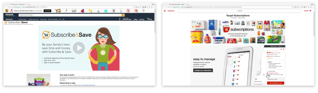 Amazon Subscribe & Save i Target Subscriptions