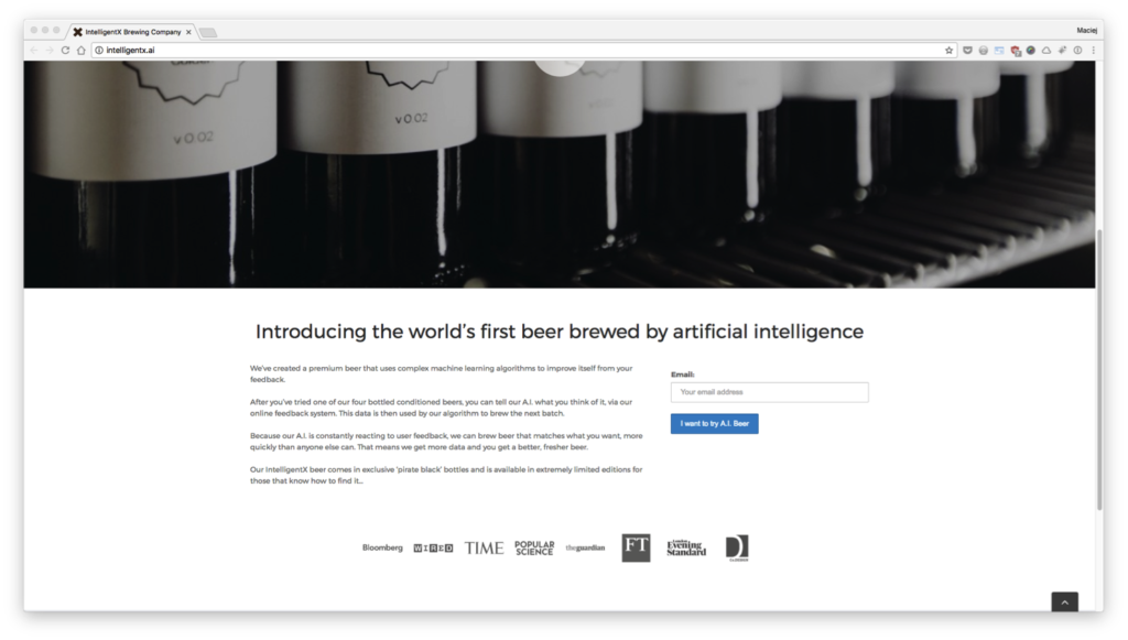 IntelligentX Brewing Company — world’s first beer brewed by artificial intelligence